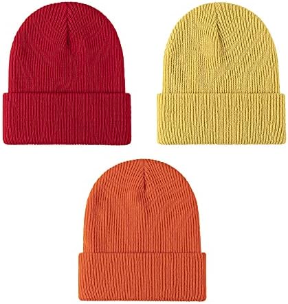 3 парчиња стилски плетен череп капа за мажи жени навивани манжетни кратки рибари, есен зимски топли капи, топли