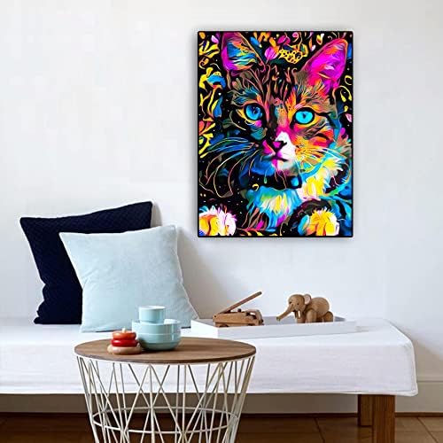 Комплет за уметност Каконла Дијамант, шарени мачки дијамантски сликарство, убави мачки 5д мозаик уметност, целосна