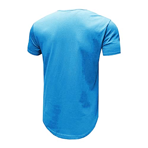 Машки хип -хоп искина тренингот маица со кратки ракави, атлетски мета гроздобер измиени уништени дупки кошули