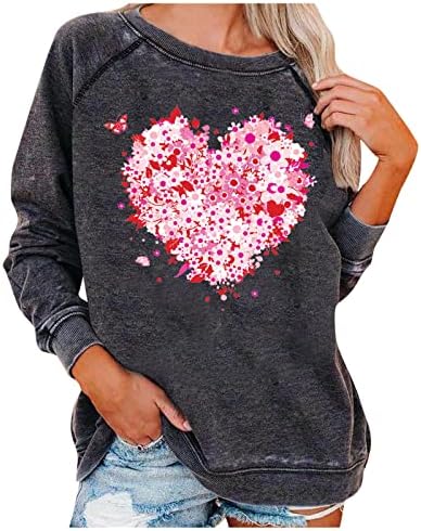 Jjhaevdy женски симпатична loveубов со срцеви печати врвови графички пукачи loveубов срце буква печатење