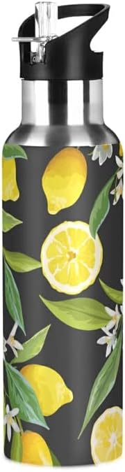 Лимон од не'рѓосувачки челик лимон со изолиран капак од слад чува топло и ладно колба за колба за спортски салата велосипедизам