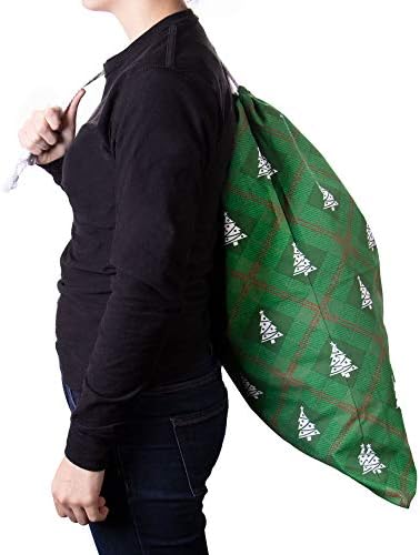 Партиски материјали на Пуди Педро - Божиќни торби за подароци за платно - X -large 26 x 19 Зелено Божиќно