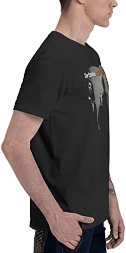 Машка маица памучна графичка графичка кратка ракав кошула црна