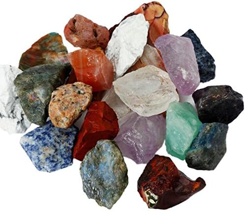 Sunyik пакет од 2 природни суровини Ctystal камења, разновидни камења груби карпести кристали и 7 чакра груби
