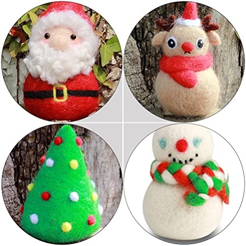 Wakauto 4 комплети рачно почувствувано волна животно Божиќ Дедо Мрза и ирваси од снежни игли игли за почетнички комплети