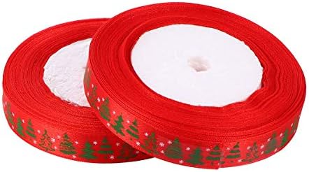 Амосфун 2 ролни 1 торба печатени празнични висечки бендови Божиќни пакувања панделки