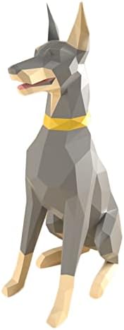 WLL-DP Големо куче изгледа геометриска хартија скулптура 3Д хартија трофеј DIY дома украс украс креативен модел