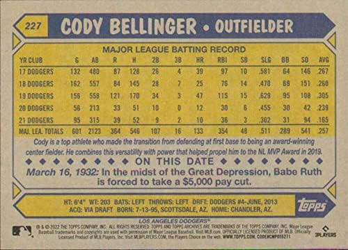 Коди Белингер 2022 Архиви на Топс 227 nm+ -MT+ MLB Бејзбол Доџерс 1987 Топс