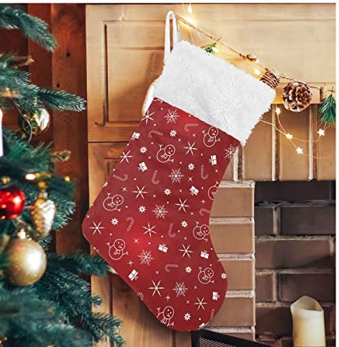 Алаза Божиќни чорапи Божиќни класични персонализирани големи декорации за порибување за семејни сезонски празници