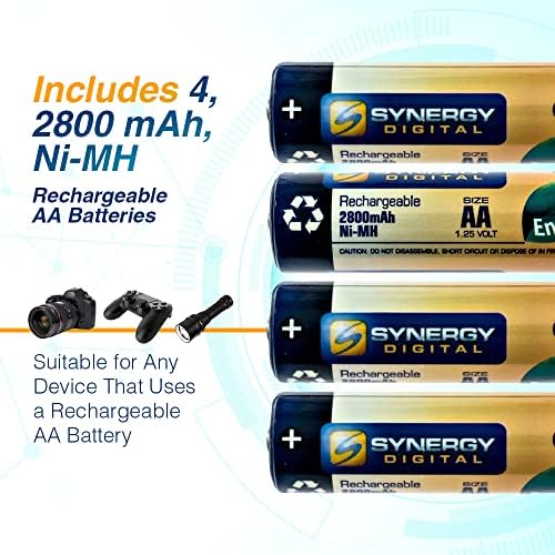 Синергиски батерии и полнач на фотоапарати, компатибилни со камерата Kodak Pixpro AZ401, AA & AAA NIMH полнач