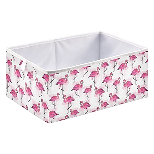 Пинк Фламингос коцка за складирање на корпи за складирање на водоотпорна корпа за играчки за канти за организатор