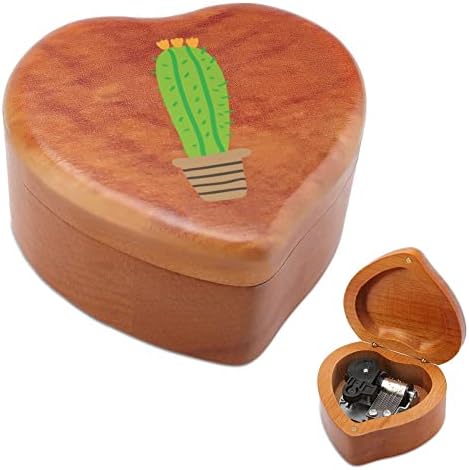 Кактус Вуд музички кутија гроздобер музички кутија подарок за Божиќ роденден Ден на вineубените