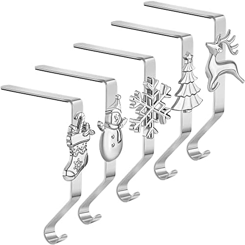 Пак Уратот од 5 божиќни држачи за порибување мантили куки за закачалки за божиќни клипови во 5 стилови за украсување