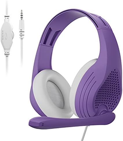 Анивија Компјутерска Бучава Поништување Жични Слушалки Со Микрофон-3,5 мм Виолетови Слушалки За Игри Со Микрофон