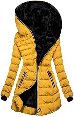 Womenените топло палто, модна качулка, зимска зимска задебелна палто, долга тенка јакна, отворено изобилно
