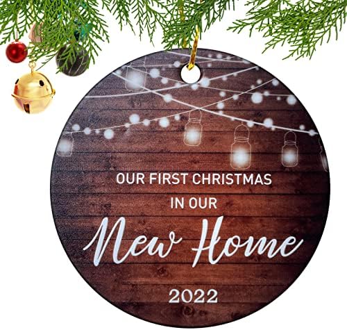 Прв Божиќ во новиот домашен украс 2022 со кутија за подароци, подароци за затоплување во куќата Нови домашни подароци