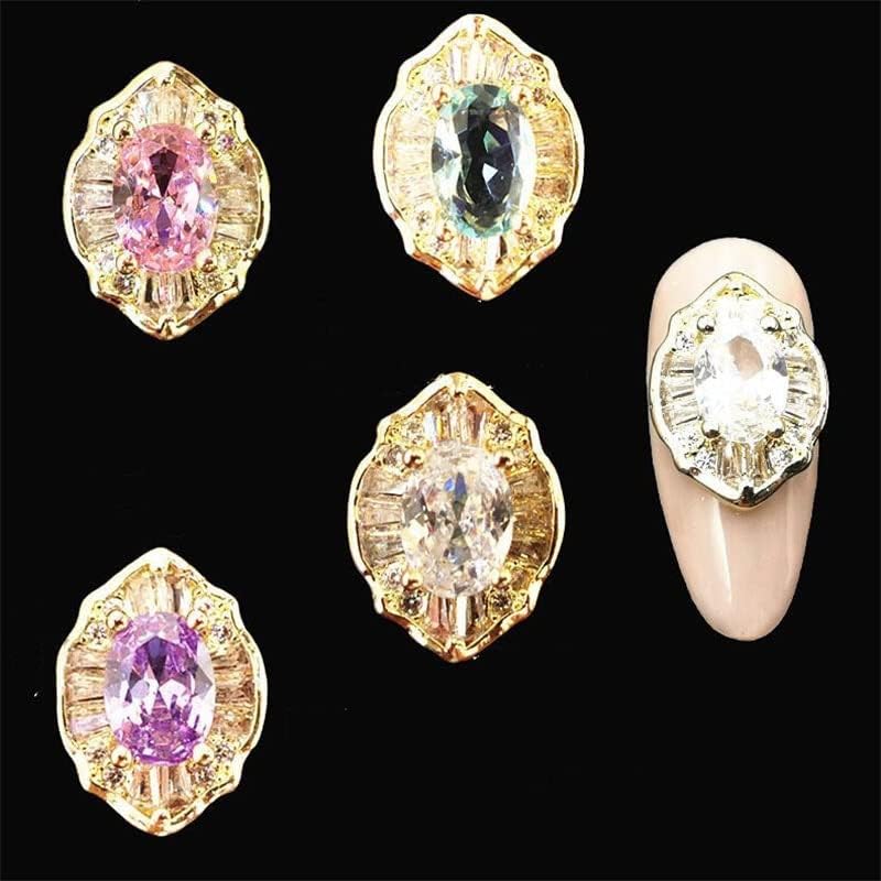 100 парчиња нокти уметност овална база цирконски украси 3D 8x7mm Кореја јапонски чешки камен за додатоци за накит