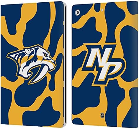 Дизајн на главни случаи официјално лиценциран NHL крава шема Нешвил Предатори кожа на паричникот на паричникот