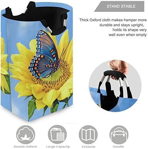 висесани Корпи За Складирање Ткаенини Со Голем Капацитет За Перење Корпа За Сончоглед И Пеперутка Оксфорд