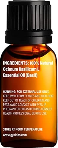 Есенцијално масло од босилек за дифузер и масло од кедарско дрво за сет за раст на косата - чисто терапевтско