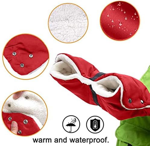 Qvkarw чувајте чанти бебе топло шетач топли нараквици Windproof топло руно атерпорт одвојување на ракавици