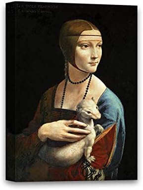 Леонардо платно дама со ермински италијански уметник Леонардо да Винчи, го врамени портретот на маслото